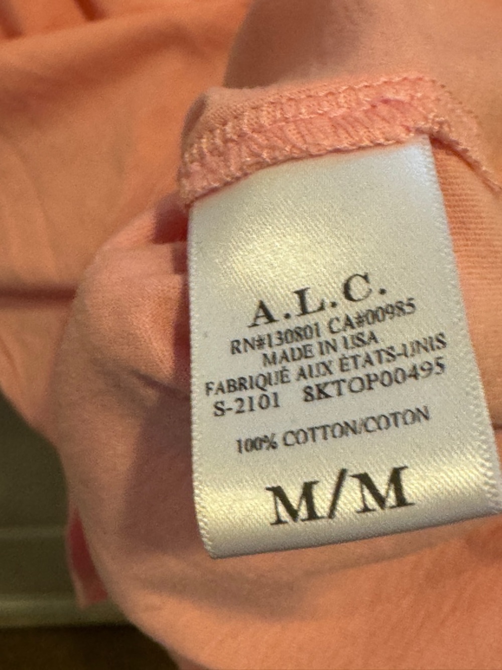 A.L.C. Kati Twisted-Sleeve Tee Puff-Sleeve Crewneck Tee Lychee Retail $135.00 - Picture 6 of 9